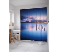 Штора (занавеска) для ванной JoyArty "Озерные глубины" из сатена, 180х200 см с крючками, sc_17584