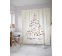 Штора (занавеска) для ванной JoyArty "Подарки к празднику" из сатена, 180х200 см sc_378741