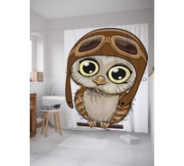 Штора (занавеска) для ванной JoyArty "Отважный летчик" из сатена, 180х200 см с крючками, sc_10799