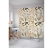 Штора (занавеска) для ванной JoyArty "Полезные исследования" из сатена, 180х200 см с крючками, sc_13754