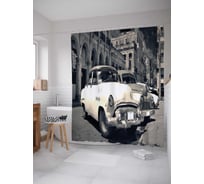 Штора (занавеска) для ванной JoyArty "Автопарк" из сатена, 180х200 см с крючками, sc_17124