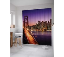 Штора (занавеска) для ванной JoyArty "Ночное течение" из сатена, 180х200 см с крючками, sc_1079