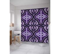 Штора (занавеска) для ванной JoyArty "Классические переплеты" из сатена, 180х200 см с крючками, sc_18622