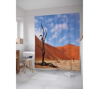 Штора (занавеска) для ванной JoyArty "Пустыня Сахара" из сатена, 180х200 см с крючками, sc_17216