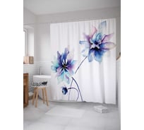 Штора (занавеска) для ванной JoyArty "Морозный цветок" из сатена, 180х200 см с крючками, sc_13885
