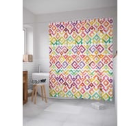 Штора (занавеска) для ванной JoyArty "Классический орнамент" из сатена, 180х200 см с крючками, sc_13947