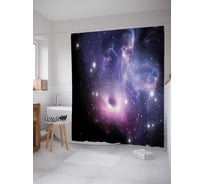 Штора (занавеска) для ванной JoyArty "Ближе к звездам" из сатена, 180х200 см с крючками, sc_13776