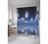 Штора (занавеска) для ванной JoyArty "Лунное отражение" из сатена, 180х200 см с крючками, sc_10245