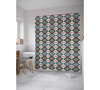 Штора (занавеска) для ванной JoyArty "Симметричный орнамент" из сатена, 180х200 см с крючками, sc_10201
