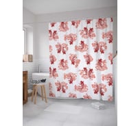 Штора (занавеска) для ванной JoyArty "Рыбные танцы" из сатена, 180х200 см с крючками, sc_18321