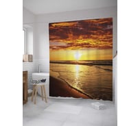 Штора (занавеска) для ванной JoyArty "Спокойный рассвет" из сатена, 180х200 см с крючками, sc_10252