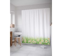 Штора (занавеска) для ванной JoyArty "Теплая полянка" из сатена, 180х200 см с крючками, sc_13636