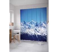Штора (занавеска) для ванной JoyArty "Зимние скалы" из сатена, 180х200 см с крючками, sc_15287
