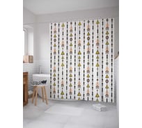 Штора (занавеска) для ванной JoyArty "Вертикальные стрелы" из сатена, 180х200 см с крючками, sc_15275