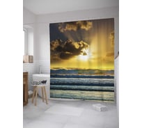 Штора (занавеска) для ванной JoyArty "Неспокойное море" из сатена, 180х200 см с крючками, sc_10254