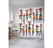 Штора (занавеска) для ванной JoyArty "Выносливые женщины" из сатена, 180х200 см с крючками, sc_17564