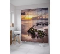 Штора (занавеска) для ванной JoyArty "Встреча неба с землей" из сатена, 180х200 см с крючками, sc_10356