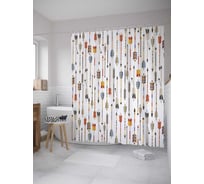 Штора (занавеска) для ванной JoyArty "Хаотические стрелы" из сатена, 180х200 см с крючками, sc_10318