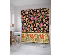 Штора (занавеска) для ванной JoyArty "Цветущий фон" из сатена, 180х200 см с крючками, sc_19991