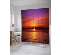 Штора (занавеска) для ванной JoyArty "Солнце прощается" из сатена, 180х200 см с крючками, sc_15020