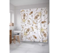 Штора (занавеска) для ванной JoyArty "Заколдованное цветение" из сатена, 180х200 см с крючками, sc_13507