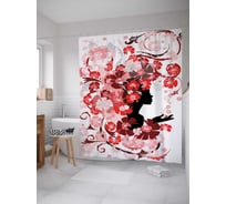 Штора (занавеска) для ванной JoyArty "Цветущая дева" из сатена, 180х200 см с крючками, sc_19071