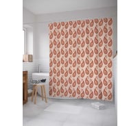 Штора (занавеска) для ванной JoyArty "Узоры с лепестками" из сатена, 180х200 см с крючками, sc_13625