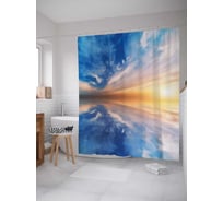 Штора (занавеска) для ванной JoyArty "Небесное течение" из сатена, 180х200 см с крючками, sc_17590