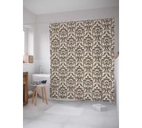 Штора (занавеска) для ванной JoyArty "Классический орнамент" из сатена, 180х200 см с крючками, sc_17379