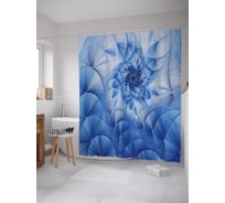 Штора (занавеска) для ванной JoyArty "Геометрический фрактал" из сатена, 180х200 см с крючками, sc_16982