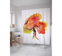 Штора (занавеска) для ванной JoyArty "Красочное дерево" из сатена, 180х200 см с крючками, sc_17221
