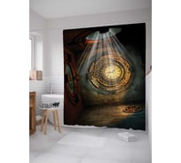 Штора (занавеска) для ванной JoyArty "Подводные тайны" из сатена, 180х200 см с крючками, sc_12931