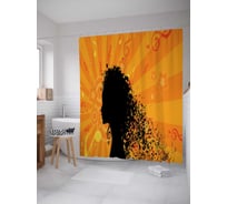 Штора (занавеска) для ванной JoyArty "Пламенный джаз" из сатена, 180х200 см с крючками, sc_12666