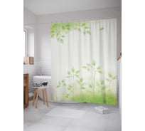 Штора (занавеска) для ванной JoyArty "Ослепительная растительность" из сатена, 180х200 см с крючками, sc_14965
