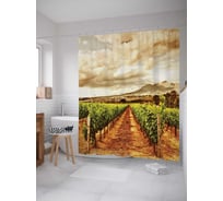 Штора (занавеска) для ванной JoyArty "Облачный сад" из сатена, 180х200 см с крючками, sc_14889