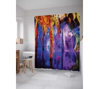 Штора (занавеска) для ванной JoyArty "Пещерные сталактиты" из сатена, 180х200 см с крючками, sc_14731