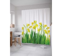 Штора (занавеска) для ванной JoyArty "Изумительное утро" из сатена, 180х200 см с крючками, sc_14139