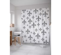 Штора (занавеска) для ванной JoyArty "Полотно с орнаментом" из сатена, 180х200 см с крючками, sc_14847