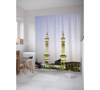 Штора (занавеска) для ванной JoyArty "Башни мастера" из сатена, 180х200 см с крючками, sc_1361