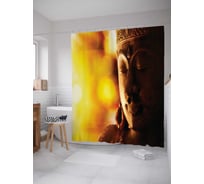 Штора (занавеска) для ванной JoyArty "Задумчивая фигура" из сатена, 180х200 см с крючками, sc_14873