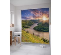 Штора (занавеска) для ванной JoyArty "Потерянный рай" из сатена, 180х200 см с крючками, sc_16194