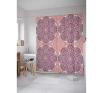 Штора (занавеска) для ванной JoyArty "Цветочная элегантность" из сатена, 180х200 см с крючками, sc_15406