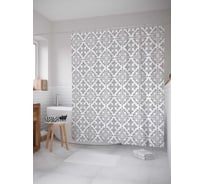 Штора (занавеска) для ванной JoyArty "Классический орнамент" из сатена, 180х200 см с крючками, sc_13555