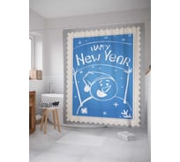 Штора (занавеска) для ванной JoyArty "Радость снеговика" из сатена, 180х200 см sc_378756