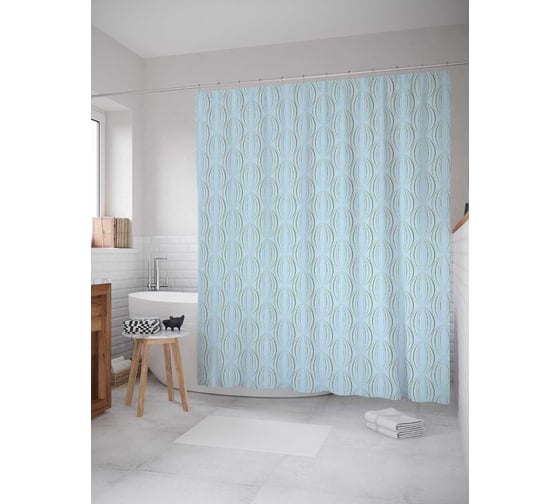 Штора (занавеска) для ванной JoyArty "Прикосновение ласки" из сатена, 180х200 см с крючками, sc_29620 1