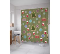 Штора (занавеска) для ванной JoyArty "К празднику готовы" из сатена, 180х200 см sc_378758