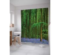 Штора (занавеска) для ванной JoyArty "Лесная стройность" из сатена, 180х200 см с крючками, sc_12600