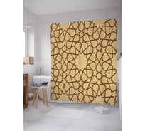 Штора (занавеска) для ванной JoyArty "Геометрические узоры со звездами" из сатена, 180х200 см с крючками, sc_15877