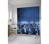 Штора (занавеска) для ванной JoyArty "Ночной город" из сатена, 180х200 см с крючками, sc_11236