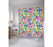 Штора (занавеска) для ванной JoyArty "Движение Жизни Искусства" из сатена, 180х200 см с крючками, sc_15898